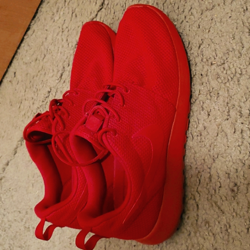 All red Nikes